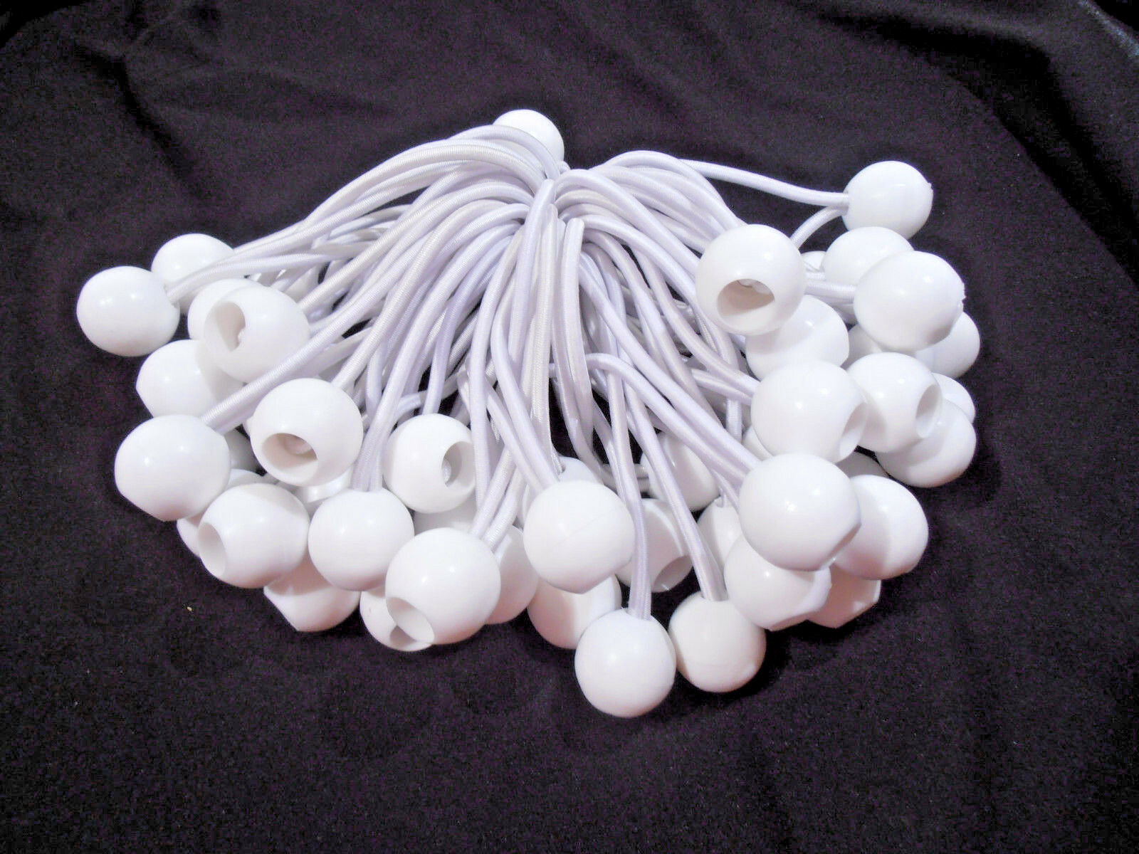 Ball Bungee Cord 100 Pc.  6" Inch White Tie Down Strap Canopy Accessory Bungie