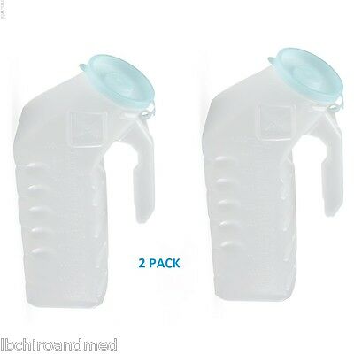 2 Medline Deluxe Male Urinal,s With Glow-in-dark Lid 1000 Ml Fast Shipping !