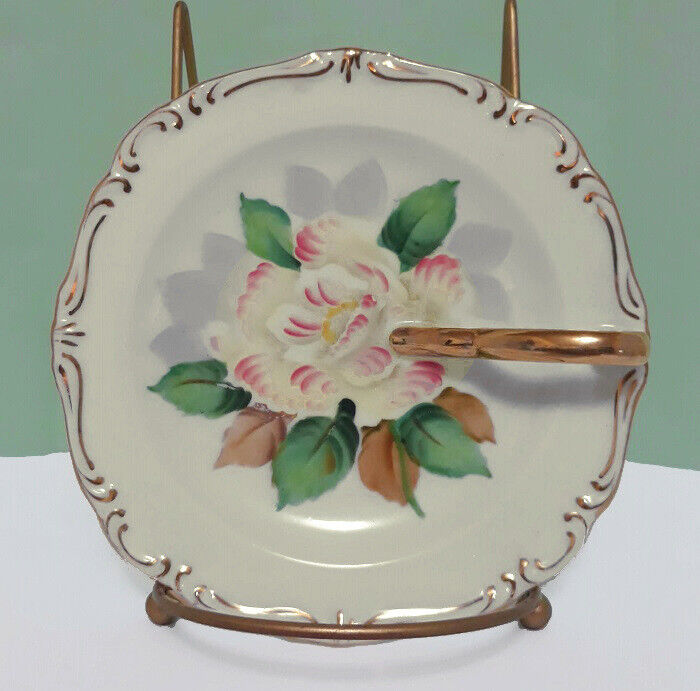 Vintage Rossetti Hand Painted 6" Trinket Candy Dish Made In Occupied Japan