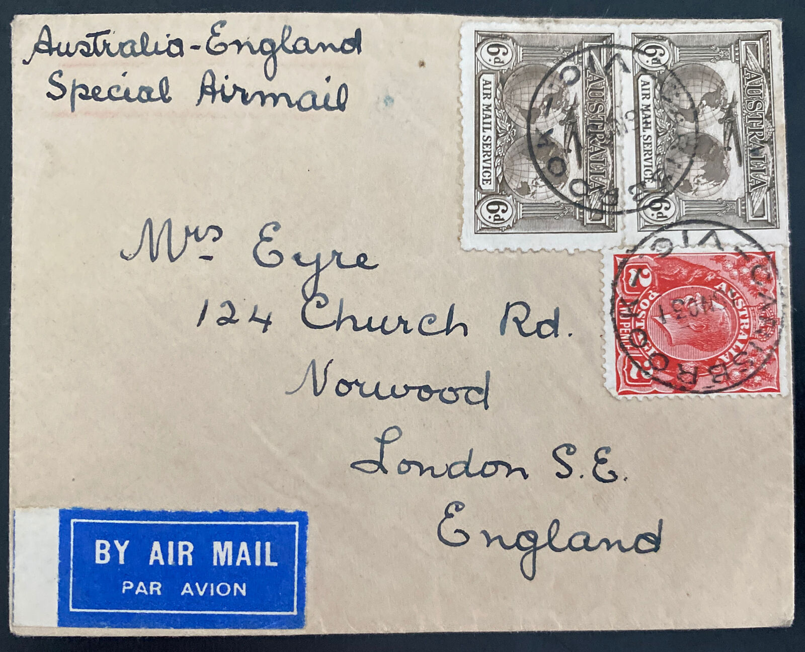 1931 Carisbrook Australia Special Flight Airmail Cover To London England