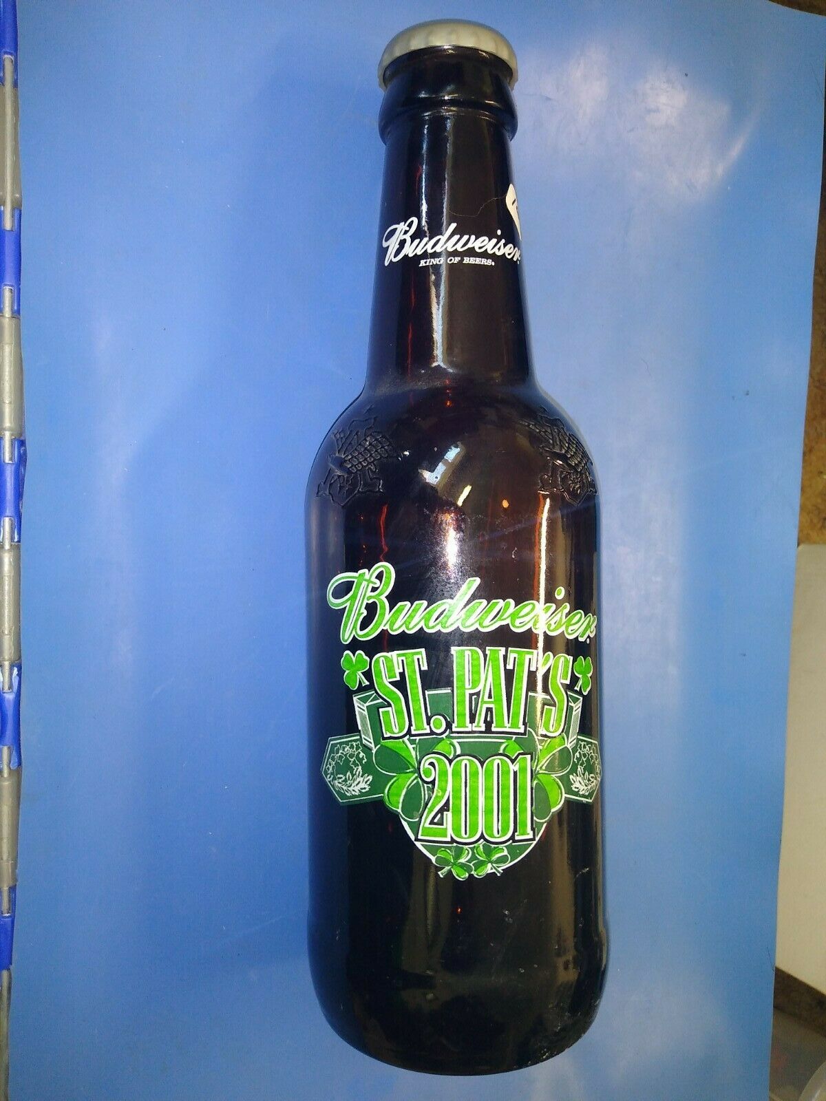 Budweiser Bottle 15" Pitcher Bank Collectible 2001 St. Pat's Patrick's Day