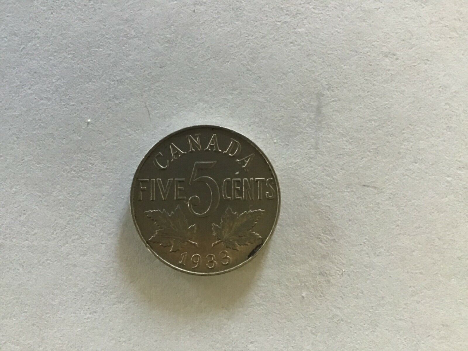 1933 Canadian King George V Nickel