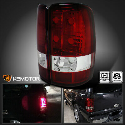 For 2000-2006 Chevy Gmc Suburban Yukon Xl Red Clear Tail Lights Lamps Pair L+r
