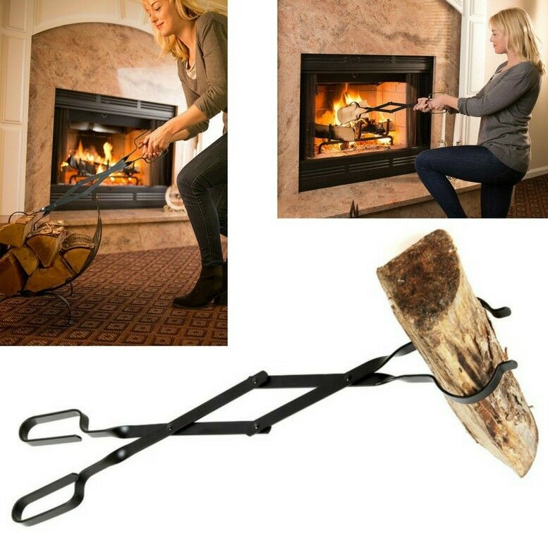 Campfire Tongs Log Grabber 26 Inch Long Firewood Fire Pit Tool Camping Fireplace