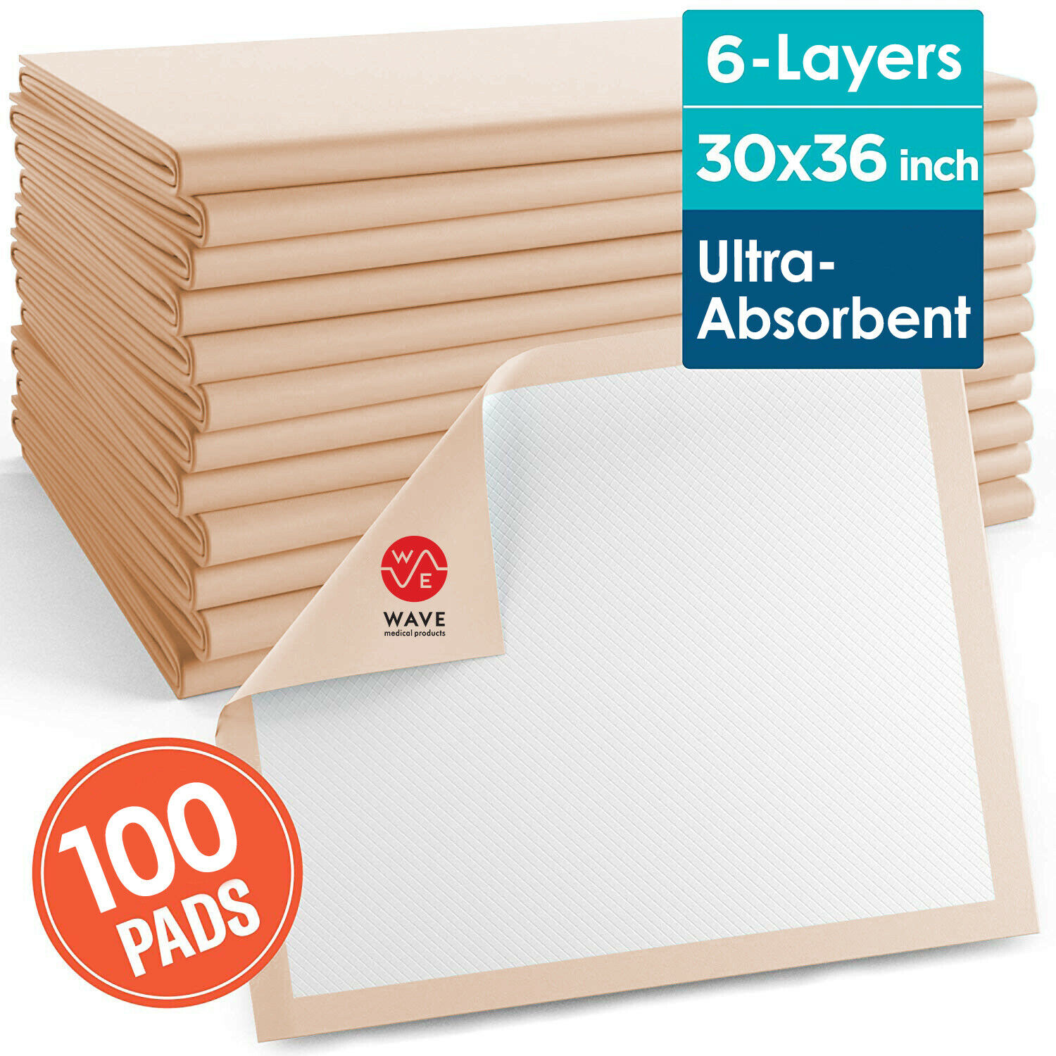 100 30 X 36 Inch Ultra Heavy Absorbency Underpads, Adult Disposable Polymer Pads