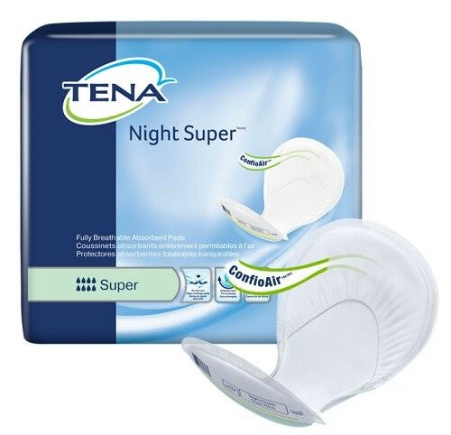 Case/48!! Heavy Absorbency!! Tena Night Super Bladder Control Pads Incontinence