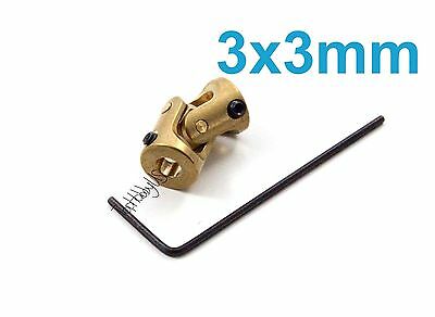 1pc 3x3.0mm Brass Universal Joint Coupling Coupler For Rc Model Car Boat Us Ship