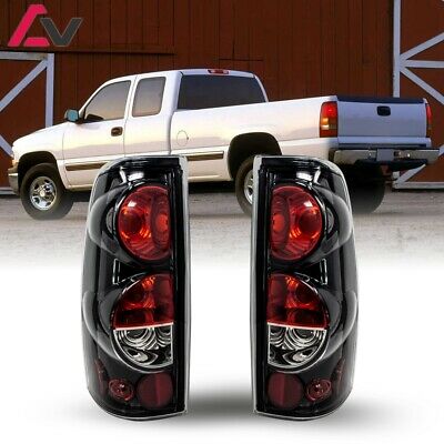 For Silverado Sierra 99-06 Gloss Black Clear Altezza Tail Lights Set Replacement