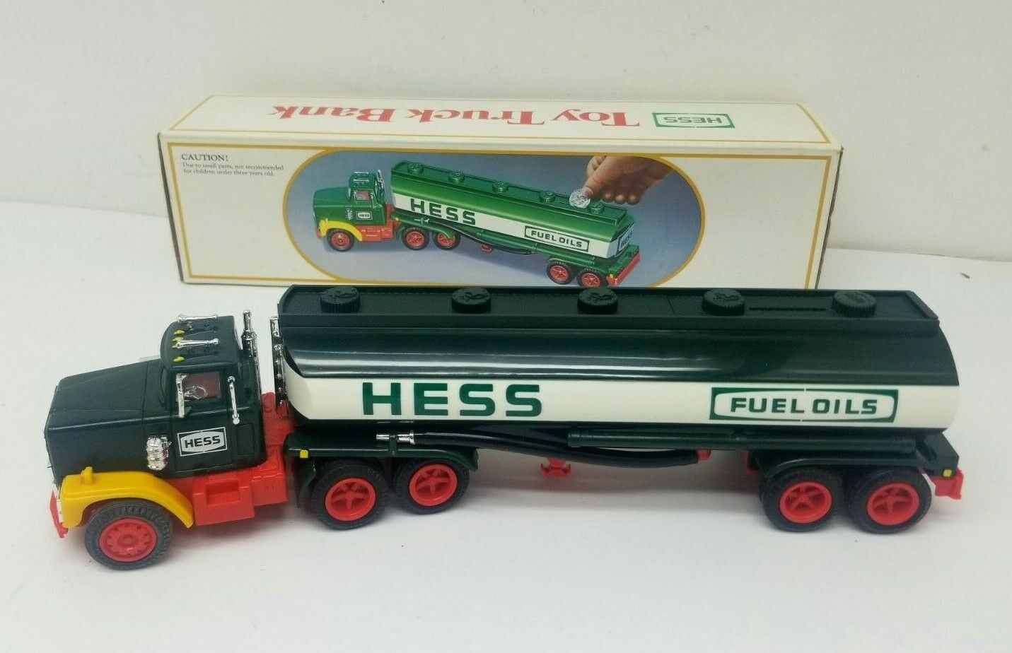 Vintage 1984 Hess Gasoline Toy Tanker Truck Bank Mint In Box