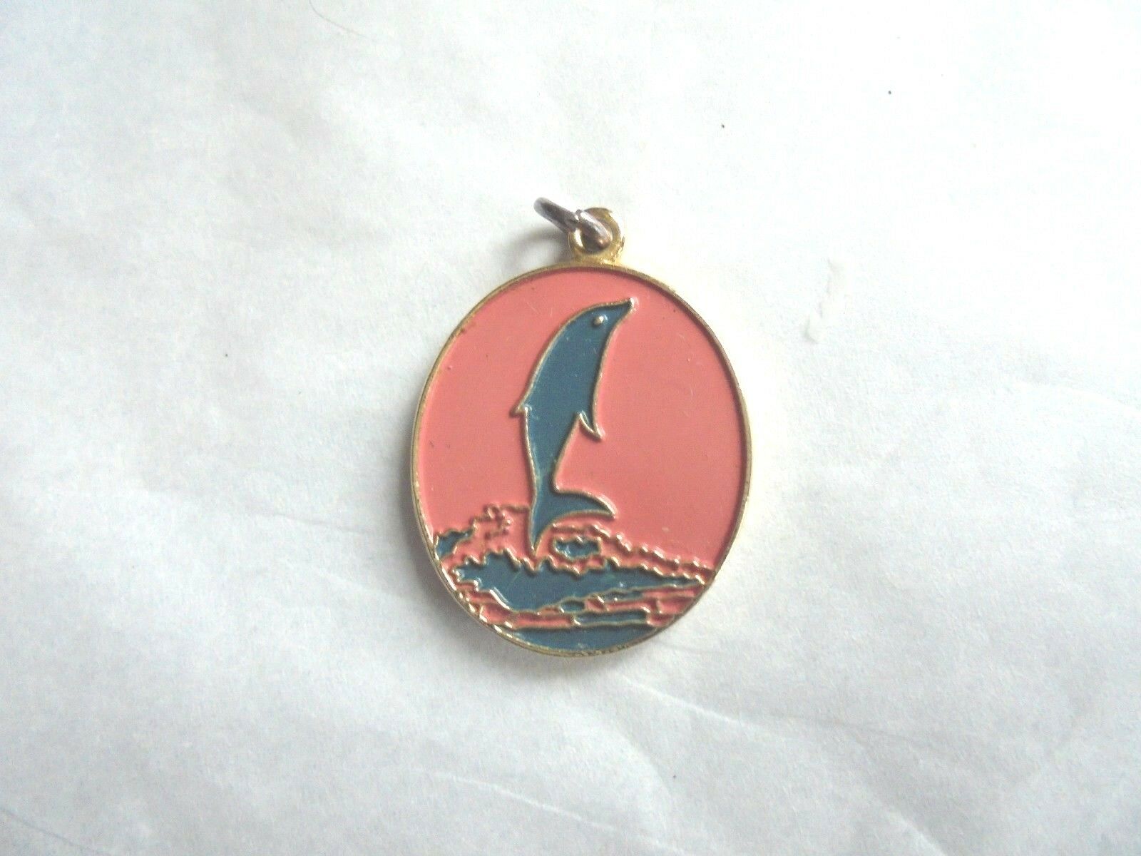 Cool Vintage 1991 Nacs Dolphin Souvenir Enamel Pendant Charm
