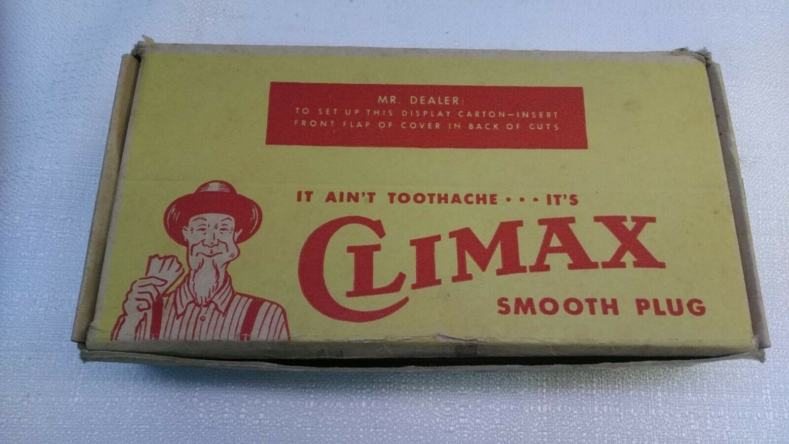 Climax Smooth Plug Tobacco Original Store Display Box Us Revenue Stamp 1926