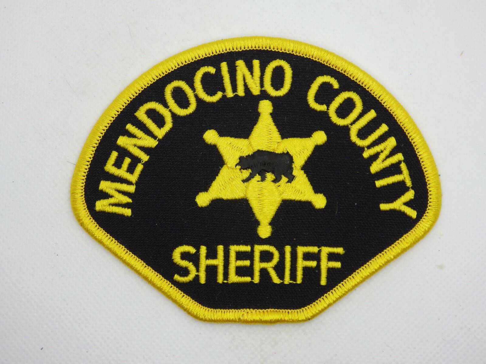 Mendocino County Sheriff Patch, California     Blk. Twill Bkgd. Variation 1