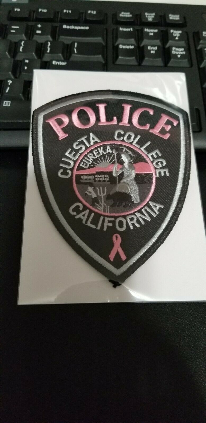 Cuesta College #2 California Police Patch Pink Breast Cancer Awareness