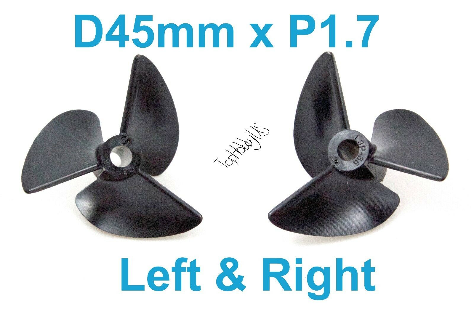1set D45mm 3-blades Left/right P1.7 Rc Boat Propellers 4mm Shaft  Us Seller/ship